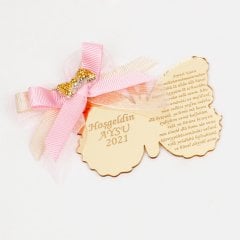 Kelebek Temalı Aynalı Kız Bebek Magneti