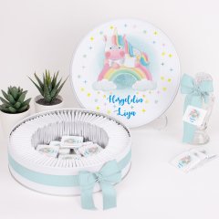 Unicorn Temalı Baskılı Metal Kutuda Kız Bebek Çikolatası