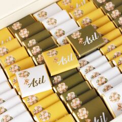 Ayıcık Temalı Dikdörtgen Kutuda Erkek Bebek Çikolatası