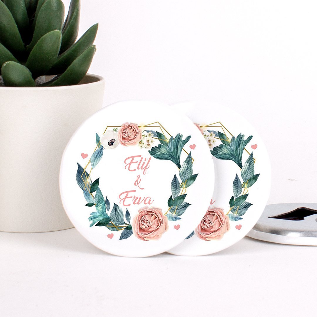 Çiçek  Temalı Açacaklı Direkt Baskılı Kız Bebek Magneti