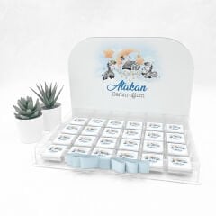 Zebra Temalı Pleksi Kutuda Erkek  Bebek Çikolatası