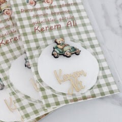 Ayıcık Temalı Kartlı Erkek Bebek Magneti