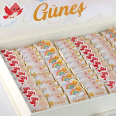 Güneş Temalı Dikdörtgen Kutuda Kız Bebek Çikolatası