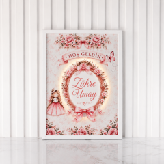 Melek Temalı Ledli Kız Bebek Kapı Süsü