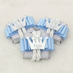 Taç Temalı Standlı Kutuda Erkek Bebek Çikolatası