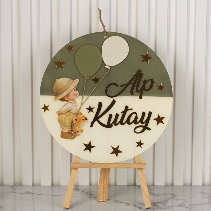 Çocuk Temalı Erkek Bebek Kapı Süsü