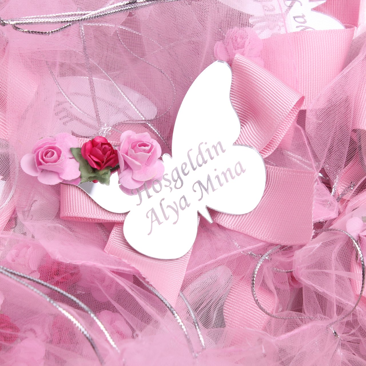 Kelebek Temalı Aynalı Kız Bebek Magneti