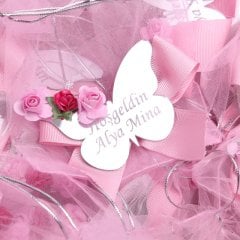 Kelebek Temalı Aynalı Kız Bebek Magneti