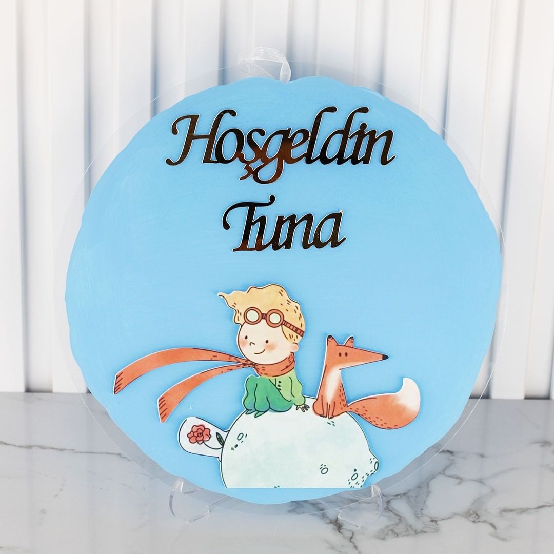 Küçük Prens Temalı Erkek Bebek Kapı Süsü