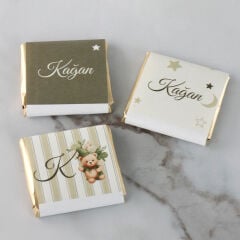 Ayıcık Temalı Metal Kutuda Çikolata, Açacaklı Magnet ve Metal Mum Seti