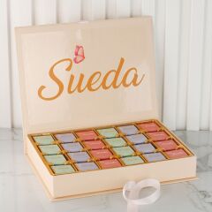 Kelebek Temalı Dikdörtgen Kutuda Kız Bebek Çikolatası