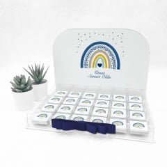 Gökkuşağı Temalı Pleksi Kutuda Erkek  Bebek Çikolatası