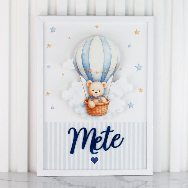 Ayıcık Temalı Ledli Erkek Bebek Kapı Süsü