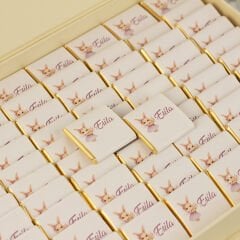 Tavşan Temalı Dikdörtgen Kutuda Kız Bebek Çikolatası