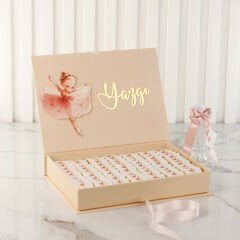 Balerin Temalı Dikdörtgen Kutuda Kız Bebek Çikolatası
