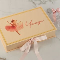 Balerin Temalı Dikdörtgen Kutuda Kız Bebek Çikolatası