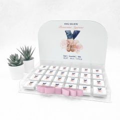 Pudra Temalı Pleksi Kutuda Kız  Bebek Çikolatası