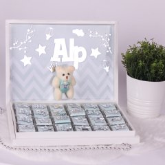 Ayıcık Temalı Karton Kutuda Erkek Bebek Çikolatası