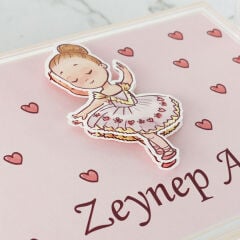 Balerin Temalı Kabartmalı Dikdörtgen Kutuda Kız Bebek Çikolatası