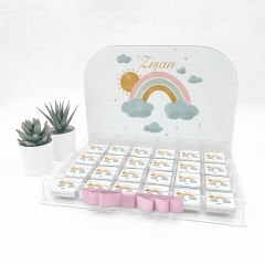 Gökkuşağı Temalı Pleksi Kutuda Kız Bebek Çikolatası