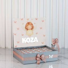 Melek Temalı Standlı Kutuda Kız Bebek Çikolatası