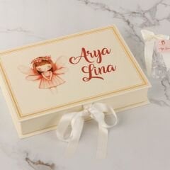 Peri Kızı Temalı Kız Bebek Çikolatası ve Kartlı Pleksi Magnet