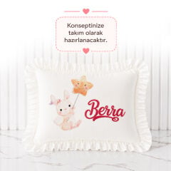 İsme Özel Kız Fırfırlı Bebek Takı Yastığı