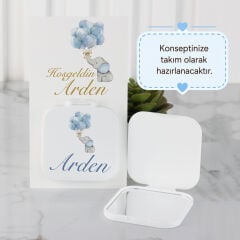 İsme Özel Kartlı Erkek Bebek El Aynası
