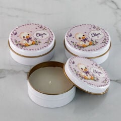 Ördek Temalı Kız Bebek Metal Mum