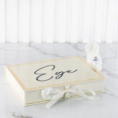 UçakTemalı Dikdörtgen Kutuda Erkek Bebek Çikolatası