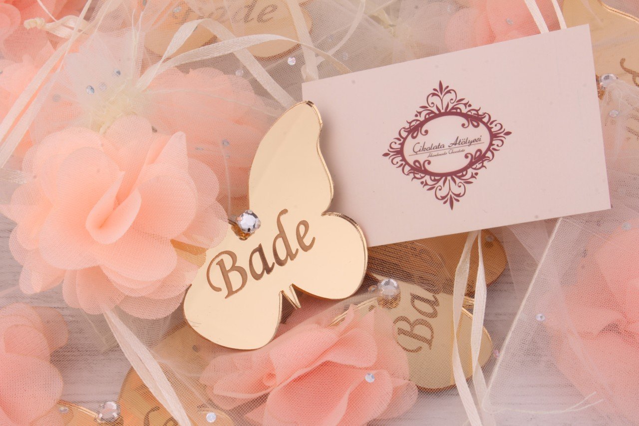 Kelebek Temalı Aynalı Kız Bebek Magneti