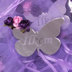 Kelebek Temalı Aynalı Kız Bebek Magneti