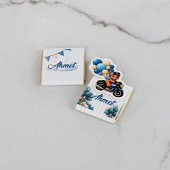 Ayıcık Temalı Ledli Ahşap Kutuda Çikolata ve Kartlı Magnet Seti