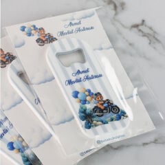 Ayıcık Temalı Ledli Ahşap Kutuda Çikolata ve Kartlı Magnet Seti