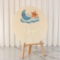 Bulut Temalı Erkek Bebek Kapı Süsü