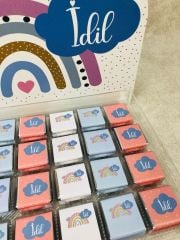 Gökkuşağı Temalı Pleksi Kutuda Kız Bebek Çikolatası