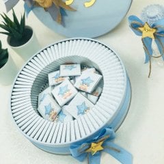 Ayıcık Temalı Baskılı Metal Kutuda Erkek Bebek Çikolatası