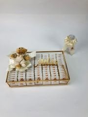 Ayıcıklı Cam Kutuda Erkek Bebek Çikolatası