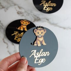 Aslan Temalı Erkek Bebek Magneti