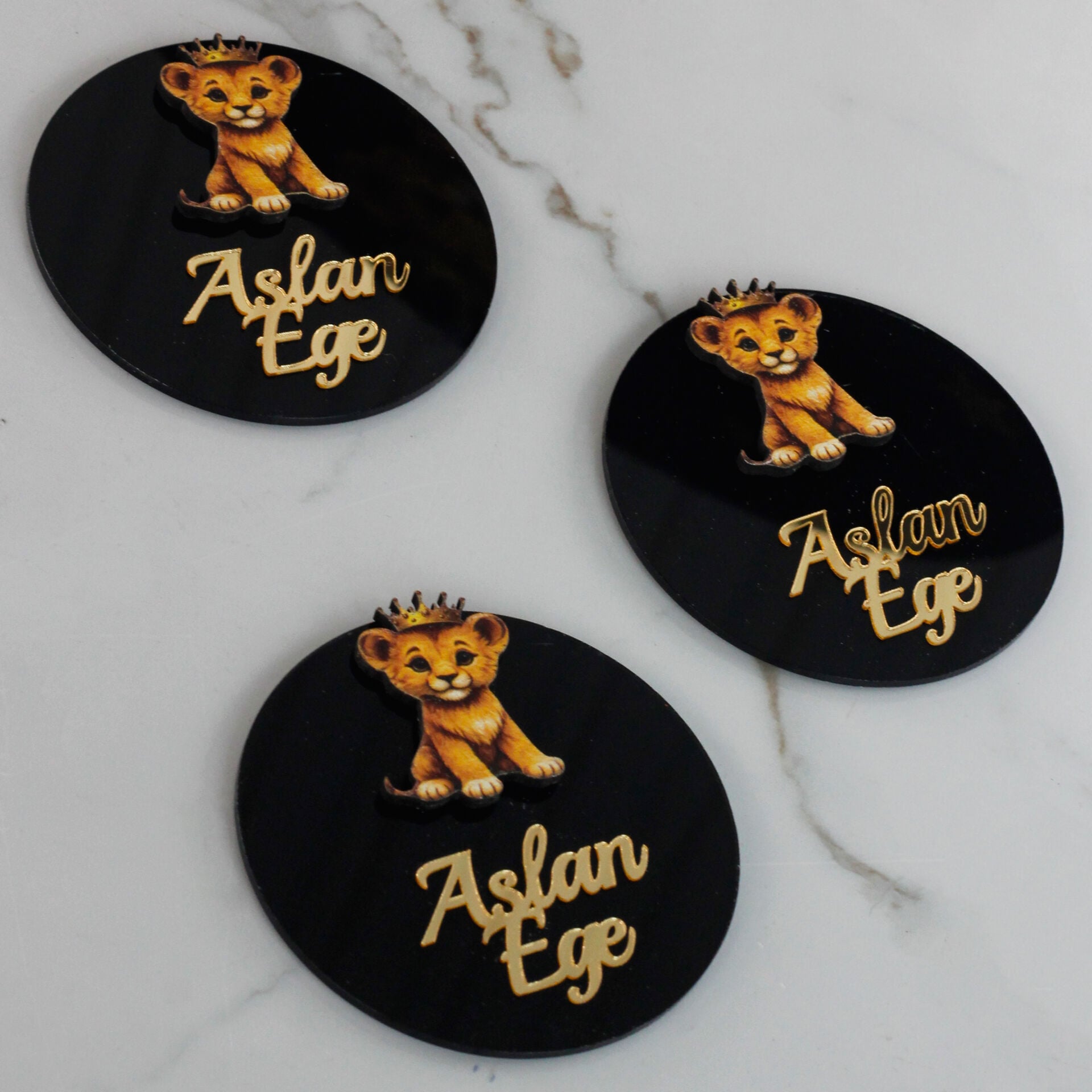 Aslan Temalı Erkek Bebek Magneti