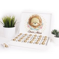 Aslan Temalı Karton Kutuda Erkek Bebek Çikolatası