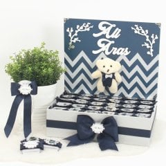 Ayıcık  Temalı Standlı Kutuda Erkek Bebek Çikolatası