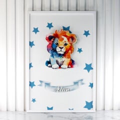 Aslan Temalı Ledli Erkek Bebek Kapı Süsü