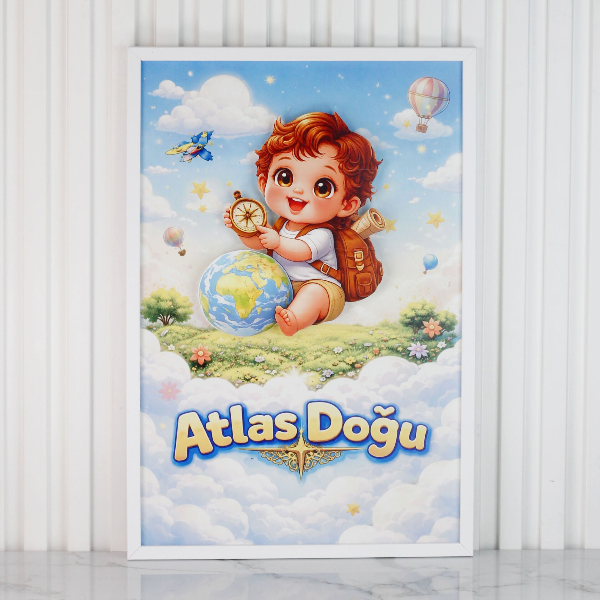 Çocuk Temalı Ledli Erkek Bebek Kapı Süsü