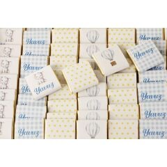 Fil Temalı Dikdörtgen Kutuda Erkek Bebek Çikolatası