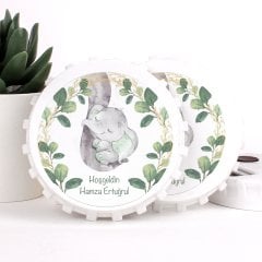 Fil Temalı Açacaklı Direkt Baskılı Erkek Bebek Magneti