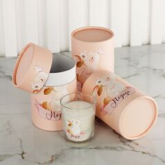 Tavşan Temalı Kutuda Çikolata, Metal Mum, Kartlı Pleksi Magnet, Silindir Kutuda Ayıcıklı Anahtarlık ve Takı Yastığı Seti