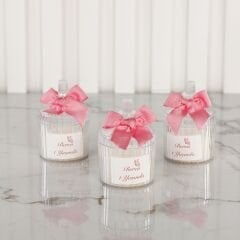 Kelebek Temalı Kız Bebek Kartlı Pleksi Magnet ve Mika Mum