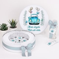 Balon Temalı Baskılı Metal Kutuda Erkek Bebek Çikolatası