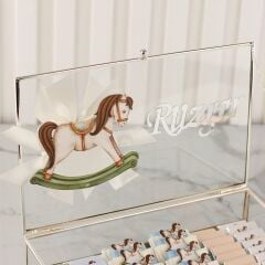 Atlı Karınca Temalı Cam Kutuda Erkek Bebek Çikolatası